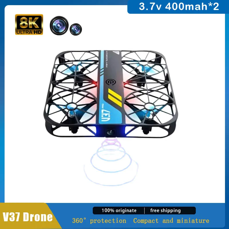 New V37 Mini Grid Drone K HD Camera WiFi FPV Drone Pocket Remote Control Helicopter Quadcopter Easy to Carry Family Toy Gift