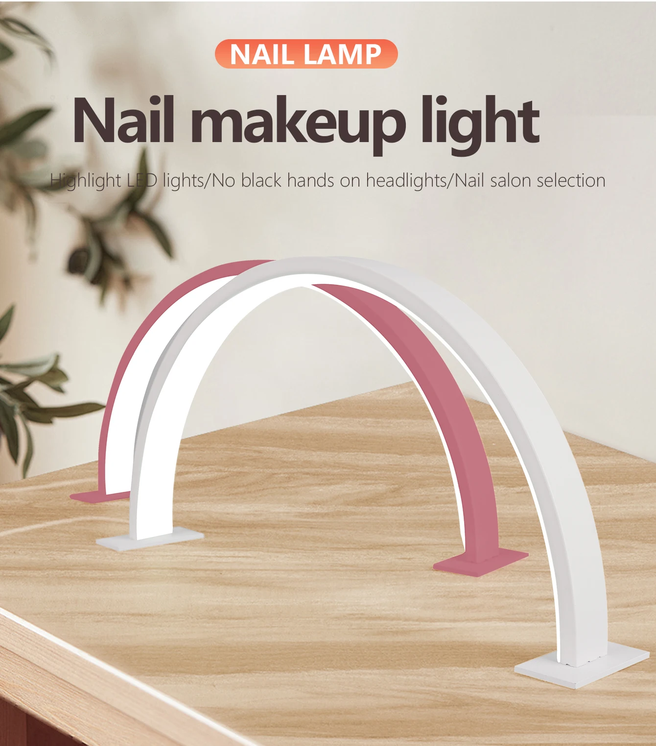 Half Moon U-shaped Nail Beauty Light fixture Beauty Salon Desktop Nail Care Eye Care Simple LED Work Table Lamp