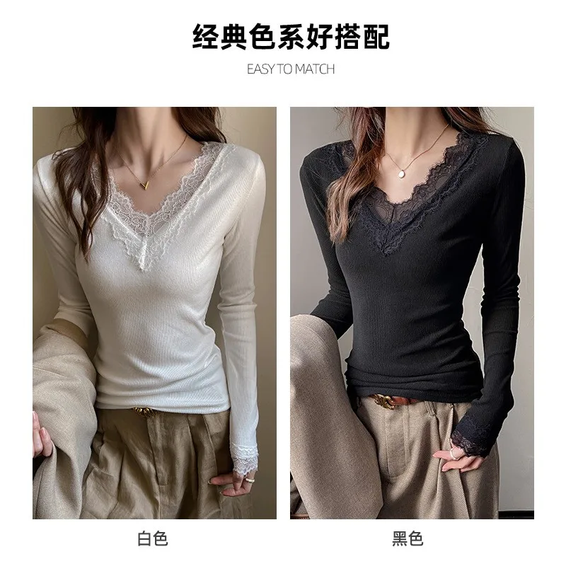 V Neck Long Sleeve Top with Fitted Waist Elegant Korean Style Skirts for Women Autumn Regular Sleeve Japanese Korean Casual