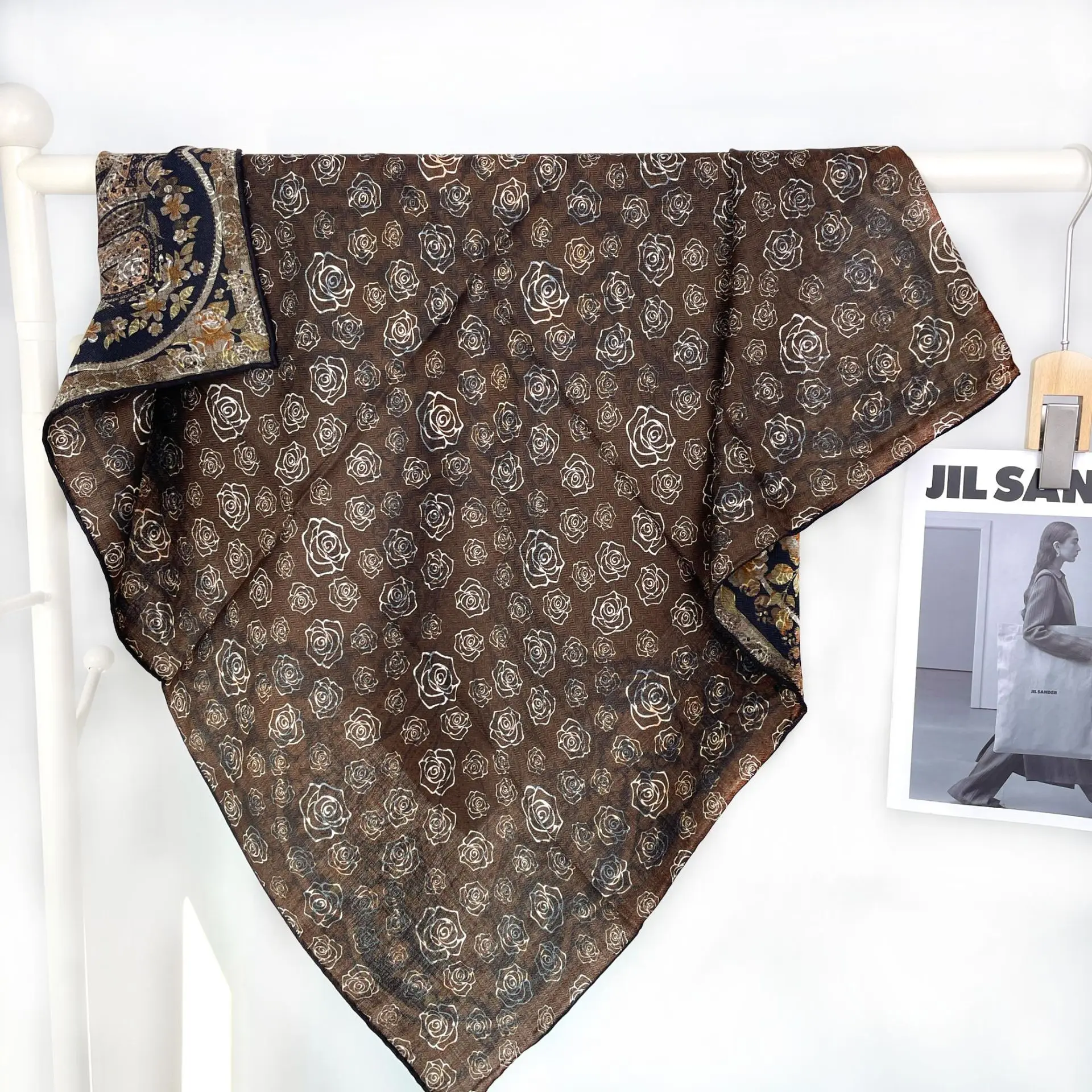 Women Accessories Brands - AB Face Wool Silk Scarf Women