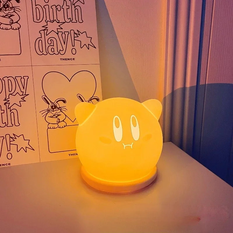 Kirby Pat Light silikonowa lampka nocna czujnik dotykowy lampa nastrojowa lampka nocna do sypialni lampa stołowa figurki anime prezent dla dzieci