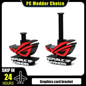 Soporte Elevador para Tarjetas Gráficas con Logotipo ROG Personalizado, Ajustable de 6-10 cm Soporte para GPU Impreso en 3D, Negro/Blanco 1