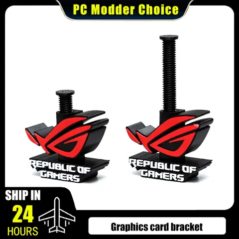 Personalized ROG Logo Graphics Card Lifting Jack, 6-10cm ADJ. GPU Holder Bracket 3D Printed Process, Black/White
