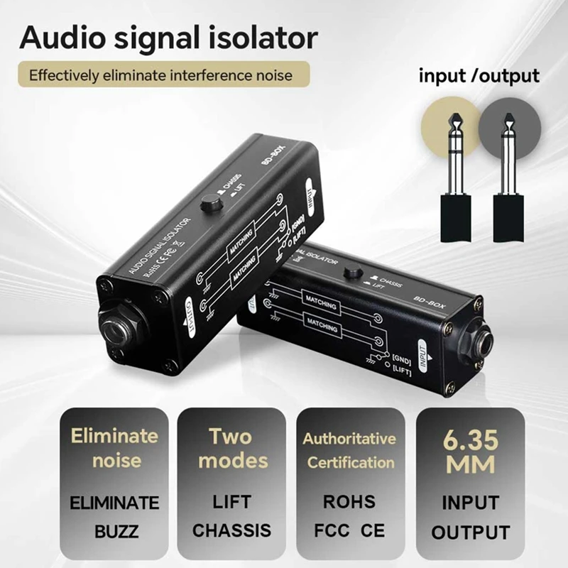 

Изолятор аудиосигнала 6,35 мм, аудиоинтерфейс, шумоподавитель, аудиопассивный изолятор для конференц-микрофонного микшера-ABLL