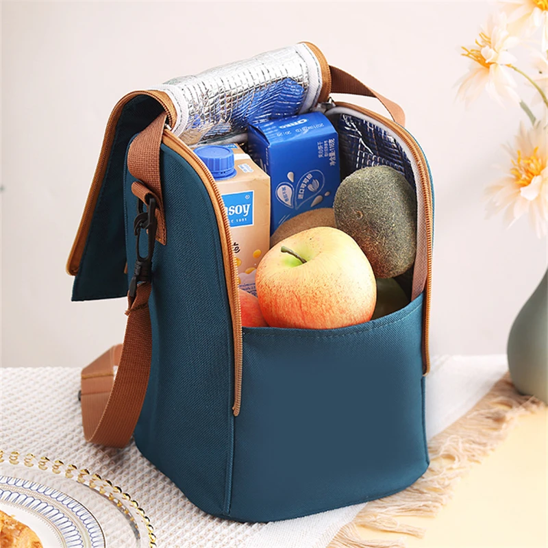 Borsa per il pranzo isolata addensata di grande capacità per la borsa termica portatile rotonda del Coolor del panno di Oxford dell\'impiegato per lo