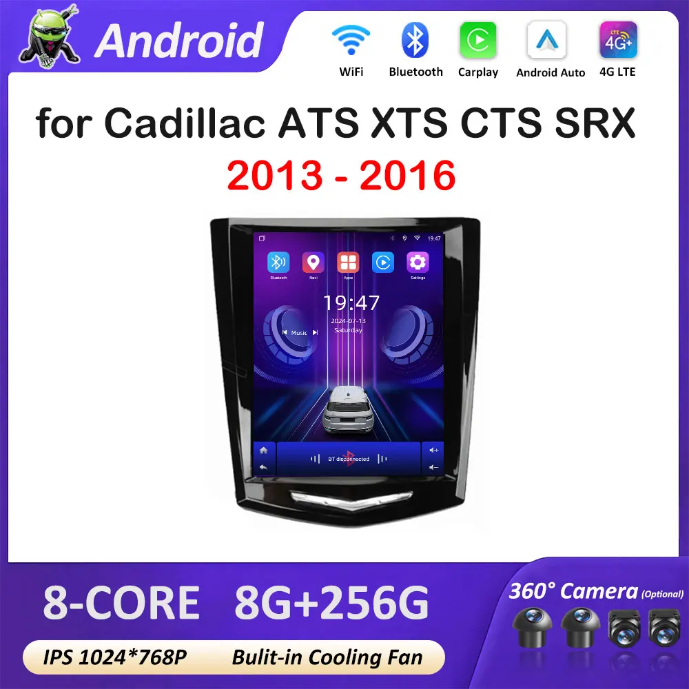 for Cadillac ATS XTS CTS SRX 2013 2014 2015 - 2016 Intelligent System Android Auto DSP Stereo Accessories Touch Screen GPS Navi