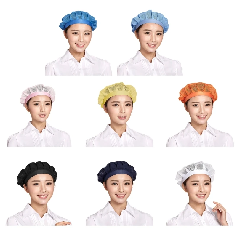 N7YF 6Pack Breathable Meshes Chefs Hats Washable Quick Drying Kitchen Cook Hat For Bakeries And Commercial Cooking Spaces