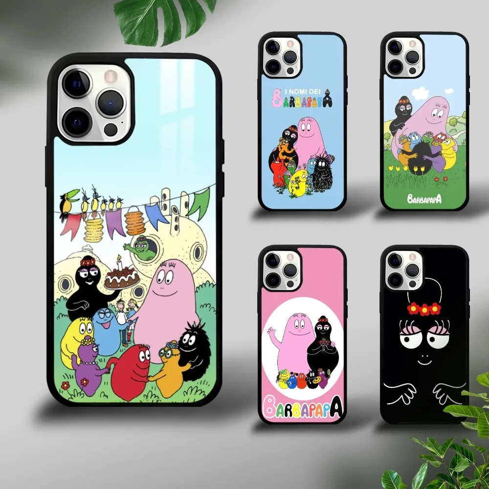 

Anime B-Barbapapas Phone Case For iPhone 16 15 14 13 12 11 Pro Xs Max Mini Plus Celulares Hard Funda