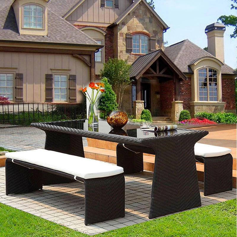 Customized Outdoor Garden Courtyard Vine Weaving Balcony Table and Chair Tea Table Combination Waterproof and Simple