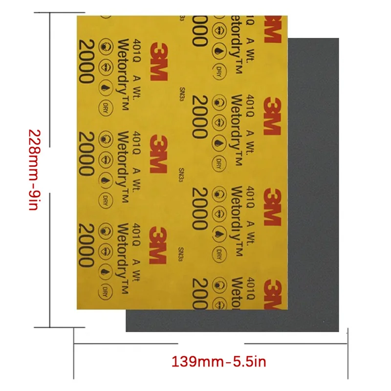 3M 401Q الصنفرة تلميع الرملي مجموعة ورق الصنفرة مقاومة للماء 2500 حصى 2000 حصى 1500 الصنفرة الجافة #2