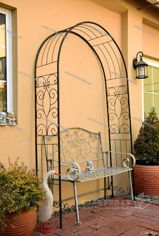 Iron Gardening Outdoor Flowers Rose Arch, Terrace Garden Courtyard Villa Clematis Plant Climbing Frame