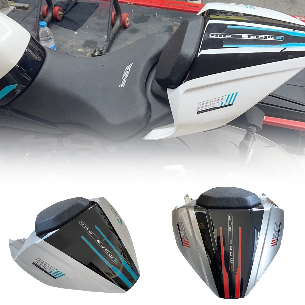 يصلح ل CFMOTO 450SR 450SRS دراجة نارية الخلفية سنام غطاء المقعد الخلفي 2022 450SR سنام مقعد حزمة الرياضة درع قذيفة هدية