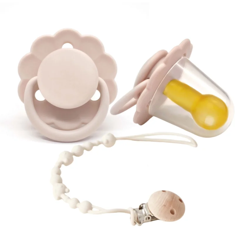 0-36 months macaron color baby silicone pacifier + pacifier chain, food grade material children's chewing fun image 5