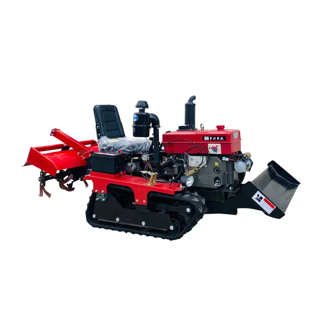 Agriculture Machinery Equipment 25hp Diesel Crawler Farm Walking Tractors With Rotary Tillage Machine for Sale