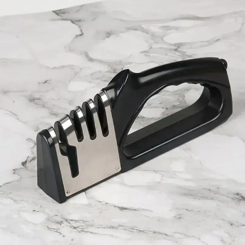 Multifunctional Kitchen Knife Sharpener 4 Segments Portable with Non-slip Base Household Essential Gadgets for Sharpening Knives