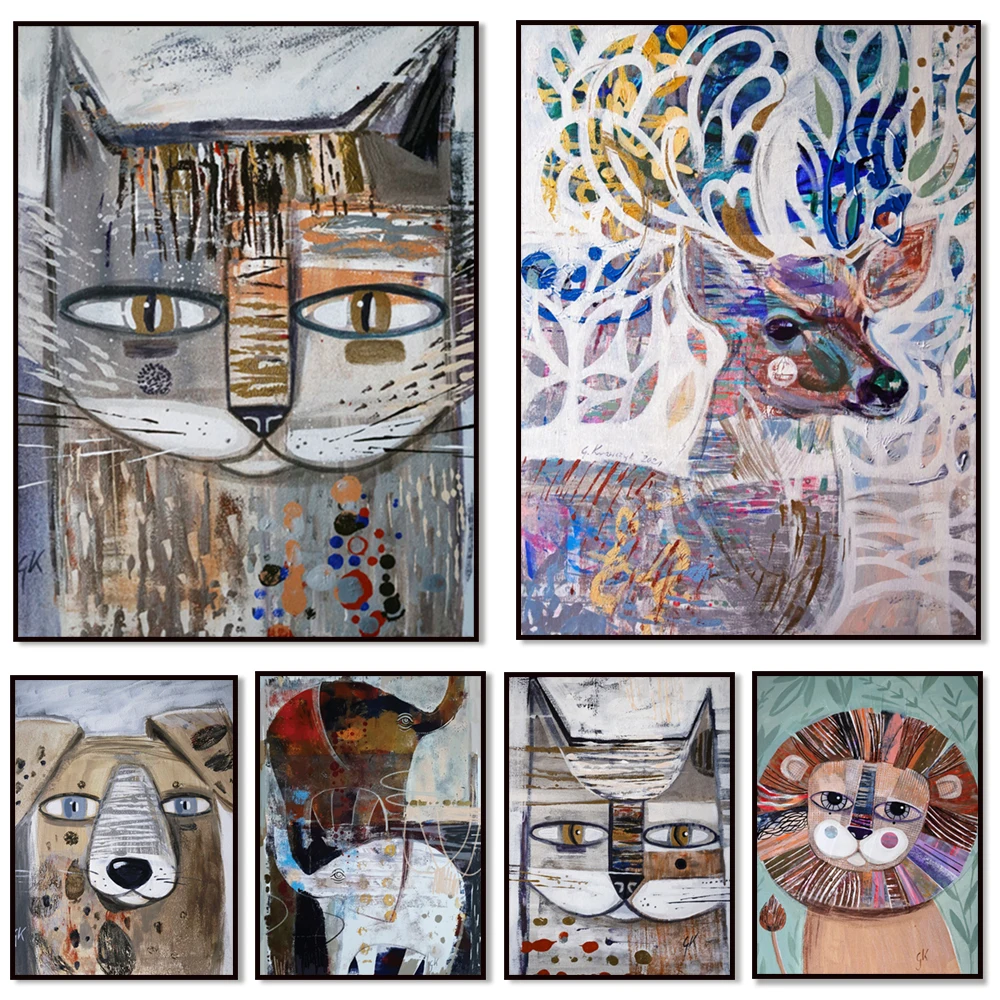 

Deer print, Llama print,Elephant Wall Art,Horse print,Lion illustration, animal prints, reindeer print, roe deer, digital file