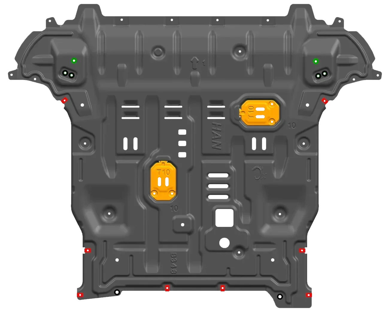 BYD Han Accessories Parts Aluminum Engine Guard Cover Bottom Underbody Protection Skid plate