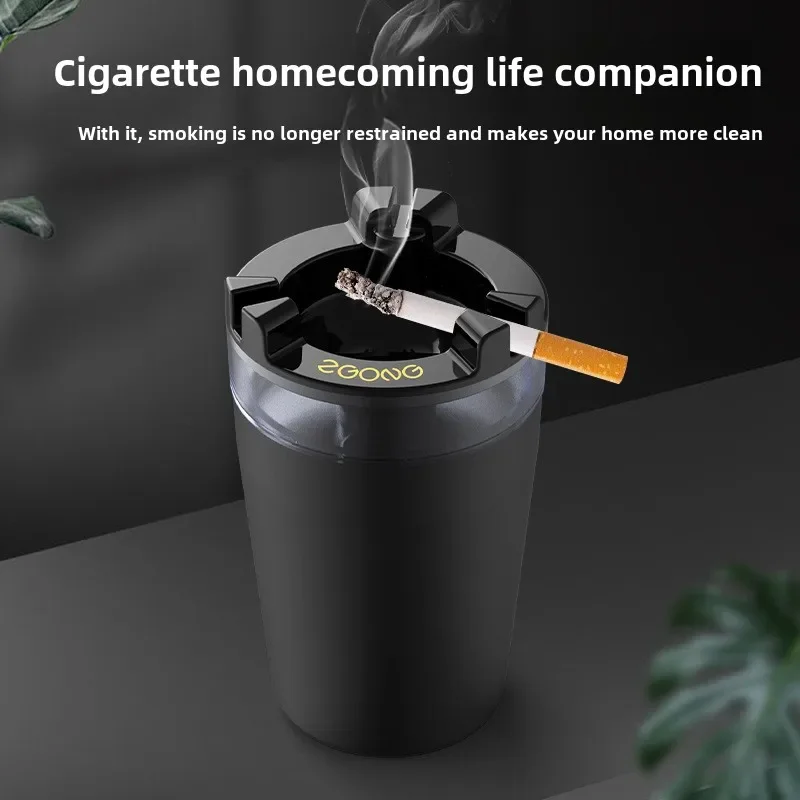 

New Ashtrays with Water Tank Ashtray Cigar Anti Fly Ash Anti Smoke Odor Stainless Steel Ashtray with Lid Smoking Accessories