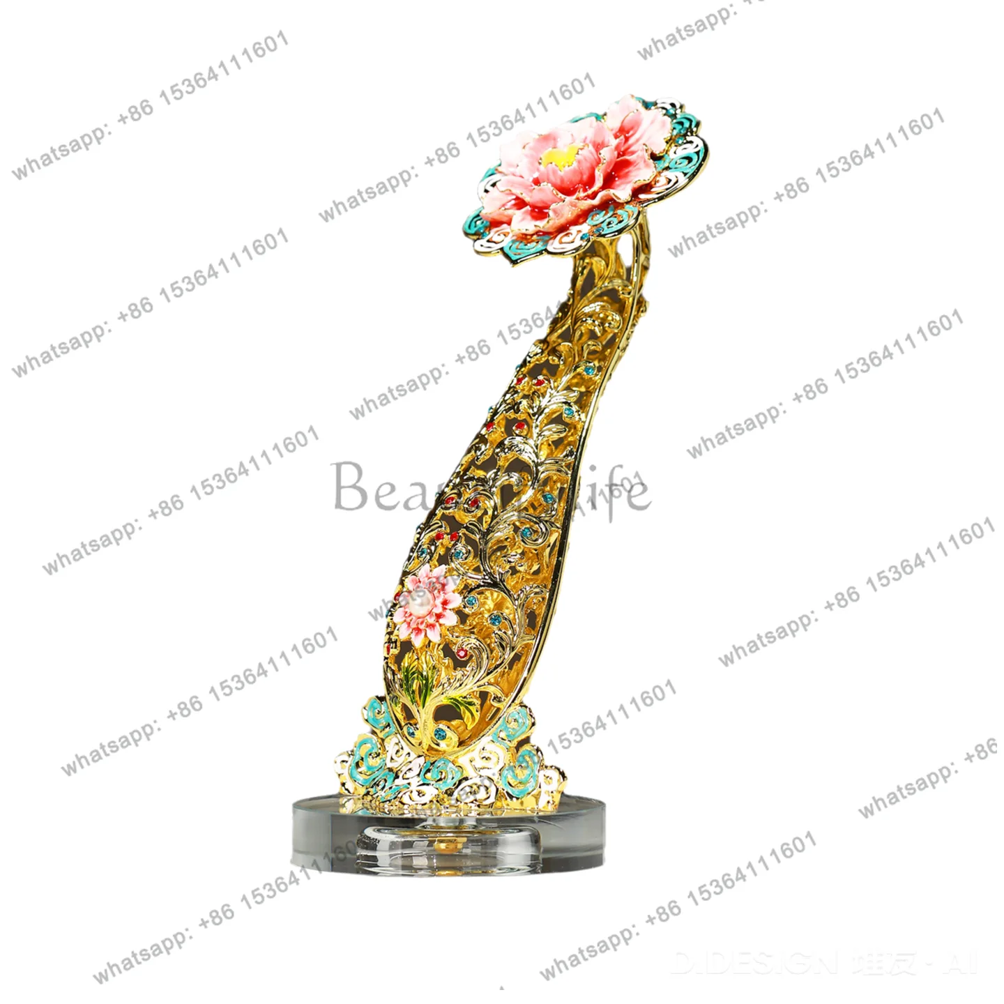 Ornament New Chinese light luxury enamel color auspicious living room office TV cabinet decoration
