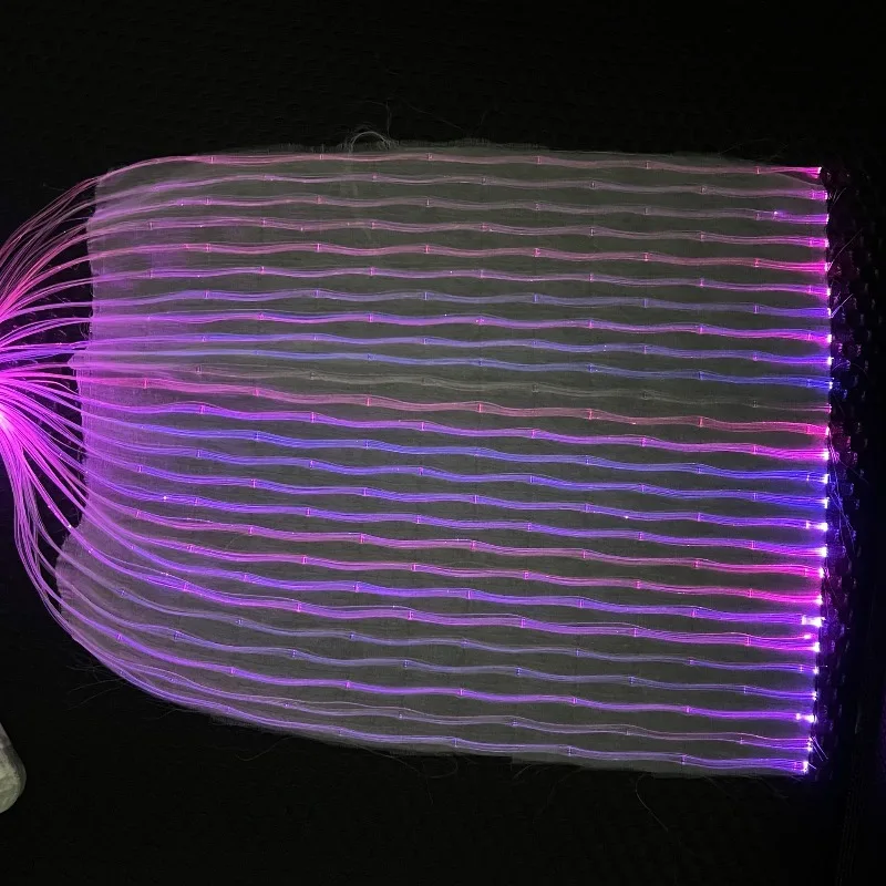 Colorful LED Fiber Optic Luminous Fabric Light Emitting Textile Cloth for Stage Clothing Custom