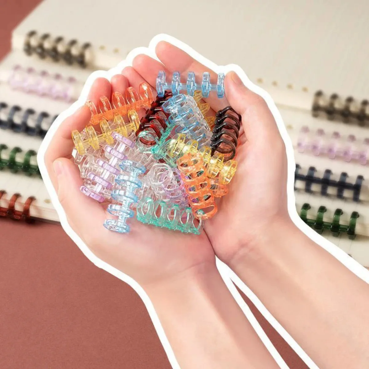 20Pcs 5 Holes Loose-Leaf Binder Buckle Binding Rings DIY Punch Accessories For Homemade Loose Leaf Notebook