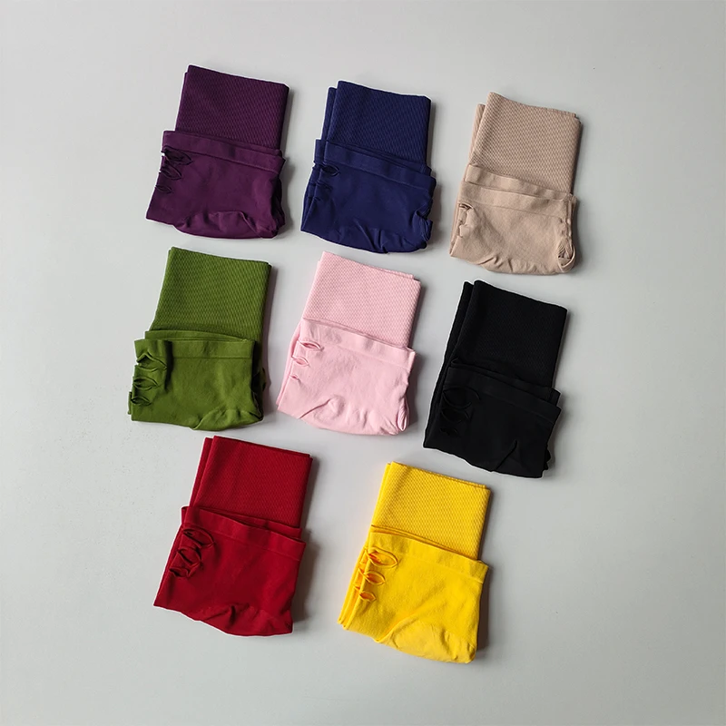 Pfirsichfarbene Sport-Shorts mit hoher Taille, dreiteilige Yoga-Hose für den Sommer, lichtdicht, schnelltrocknend, geeignet für Pilates und Fitness. – Detail 17