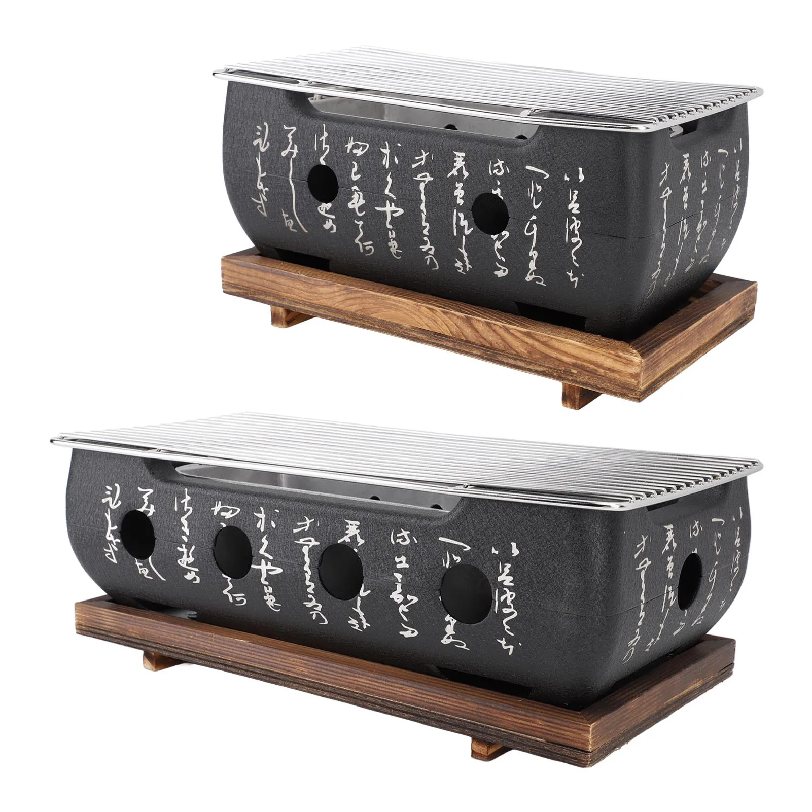 【Best 】Japanese BBQ Grill Stove Rectangle Charcoal Barbecue Stove Quick Heating Aluminium Alloy Wire Grill Base for Camping