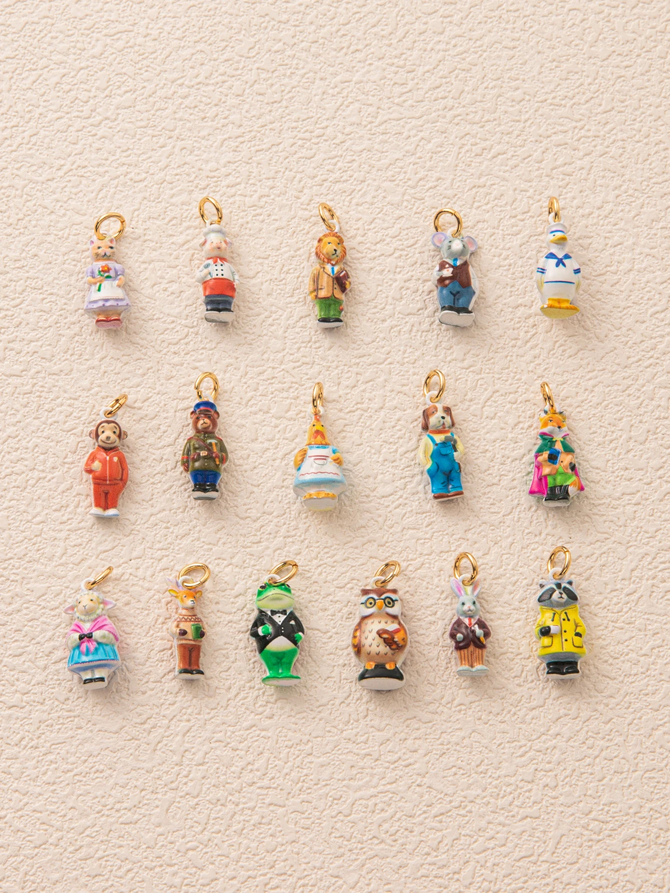 Neue Cartoon-Tierfiguren-Serie: Eule, Schaf, Schweinchen – DIY-Anhänger für die Schmuckherstellung – Detail 3