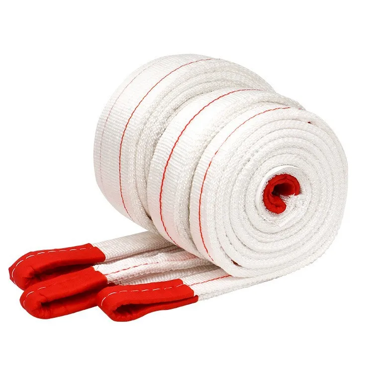 Polyester Braiding Wear Resistant Lifting Sling Crane Hoisting Industrial Hoisting Flat Belt Trailer Rope Bearing Weight 1-2T