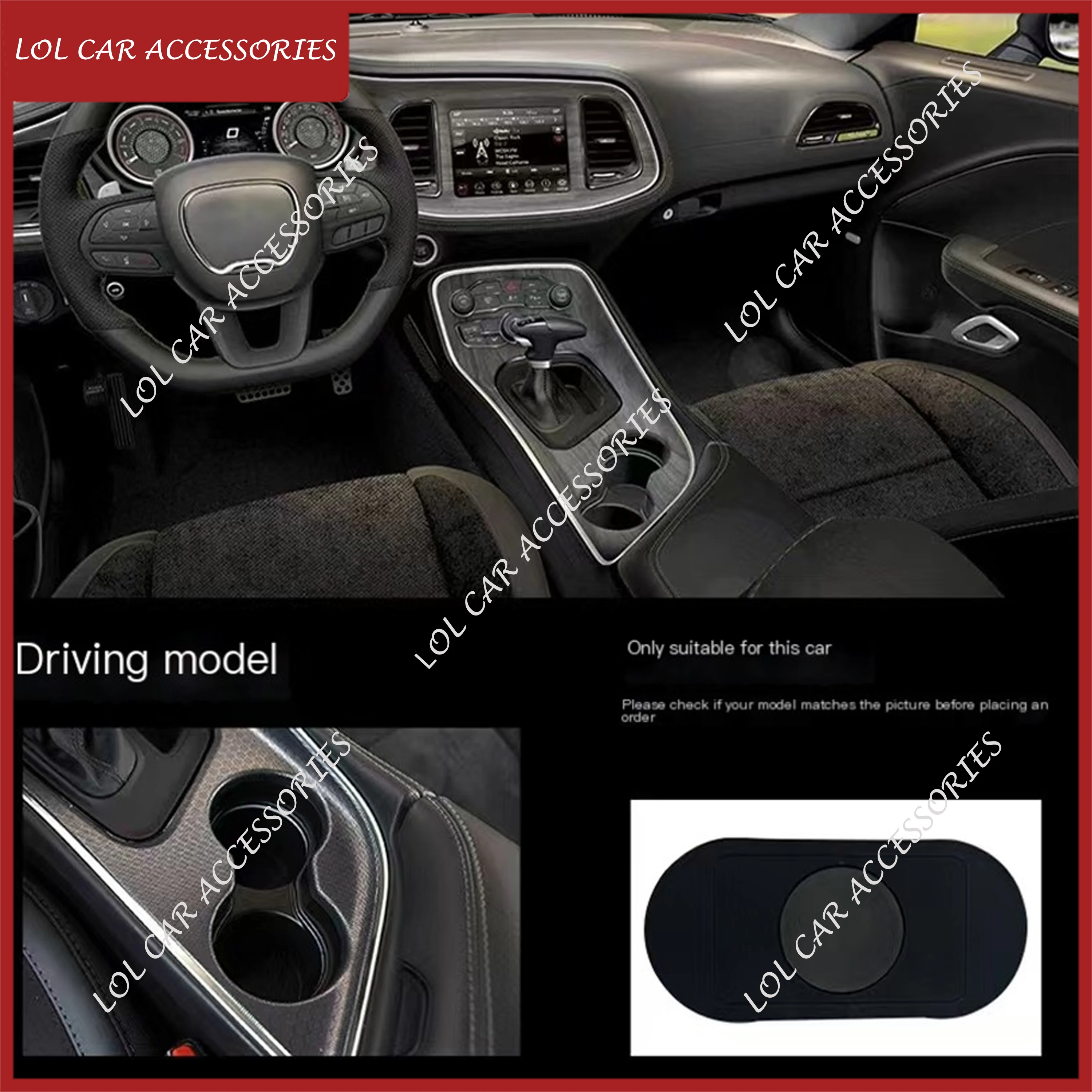For Dodge Challenger 2016-2025 15W Car QI Wireless Charging Panel Fast Phone Charger Plate Holder