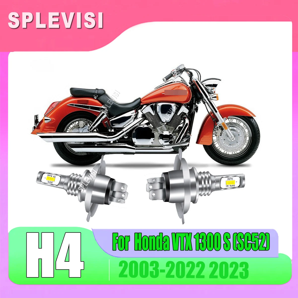 

h4 9003 led headlight bulbs hi/lo beam conversion kit For Honda VTX 1300 S (SC52) 2003 2004 2005 2006 2007 2008 2009 2010-2023