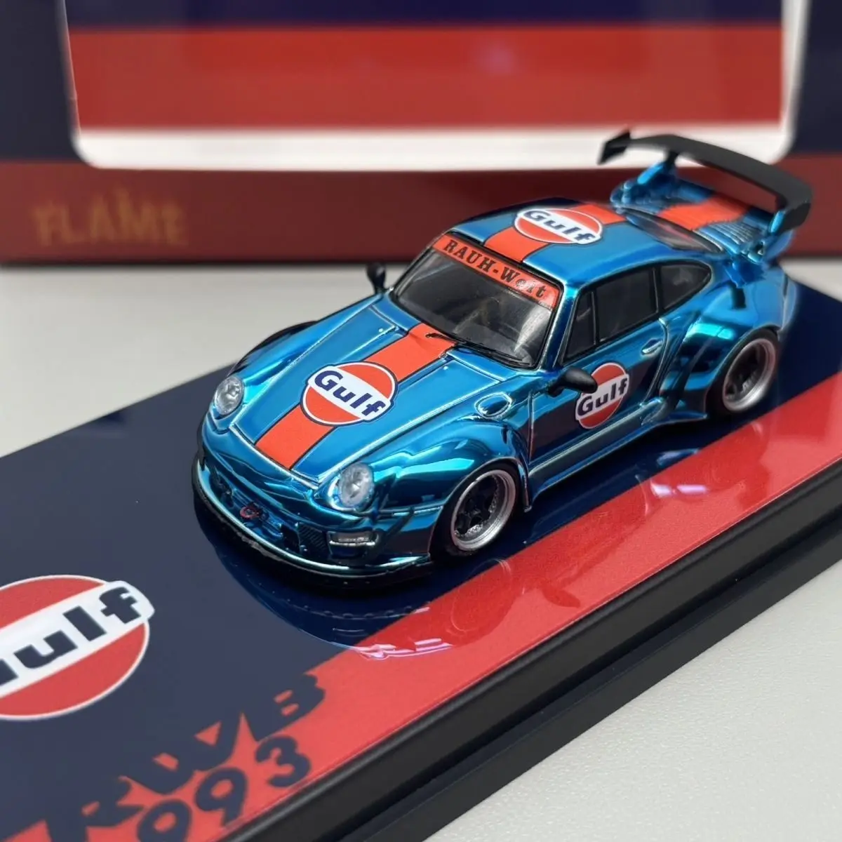 

Flame 1:64 993 964 RWB Gulf, легкосплавный автомобиль, литье под давлением и игрушечный транспорт, модель автомобиля, миниатюрная масштабная модель автомобиля, игрушки для детей