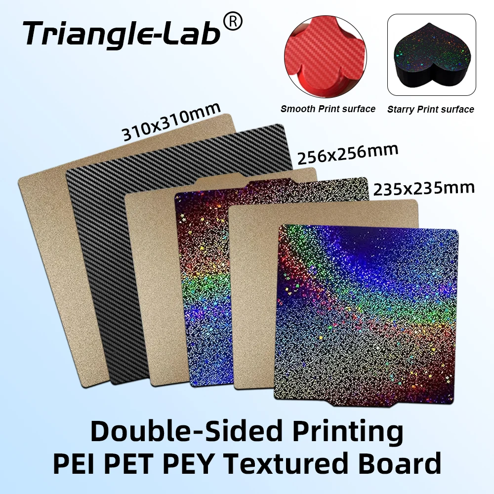 Trianglelab 310x310mm 256x256mm 235x235mm PEI PET PEY Build Plate double-sided textured board for A1 P1 Creality K1 K1C CR-10