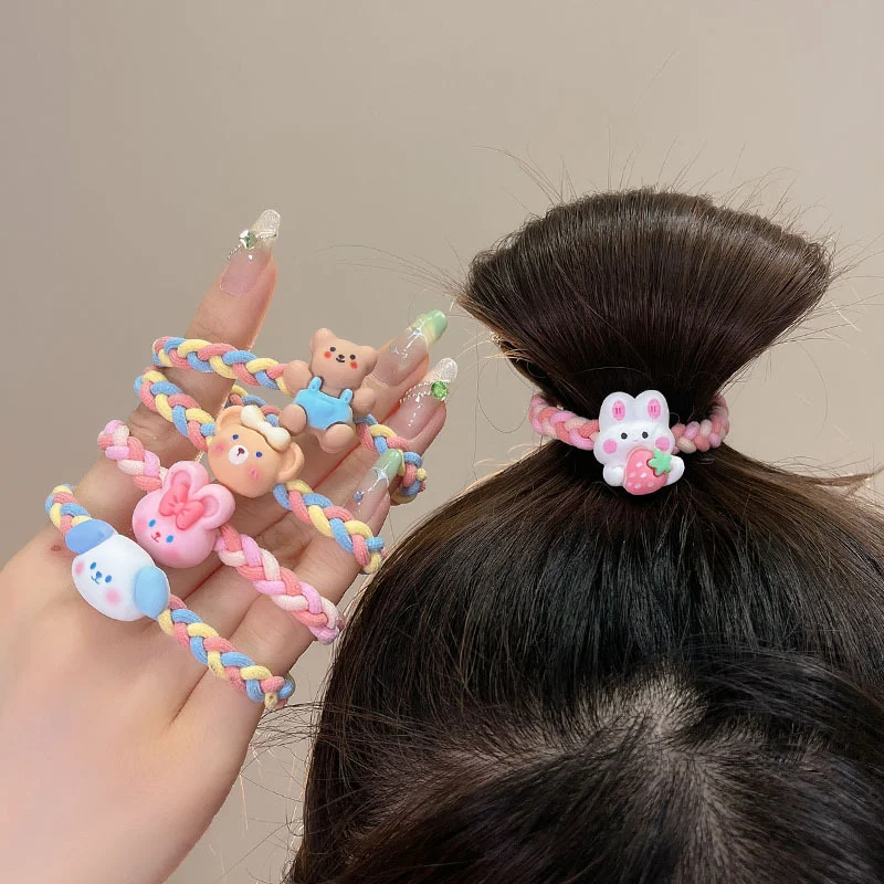 

Forest-inspired women's new high-elasticity hair tie Cute rabbit bear headband elastic hair band Braided elastic hair tie