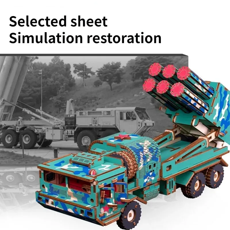 Wooden 3D Three-dimensional DIY Handmade Puzzle Educational Toy Tank Infantry Fighting Vehicle Model Puzzles for Kids  Jigsaw