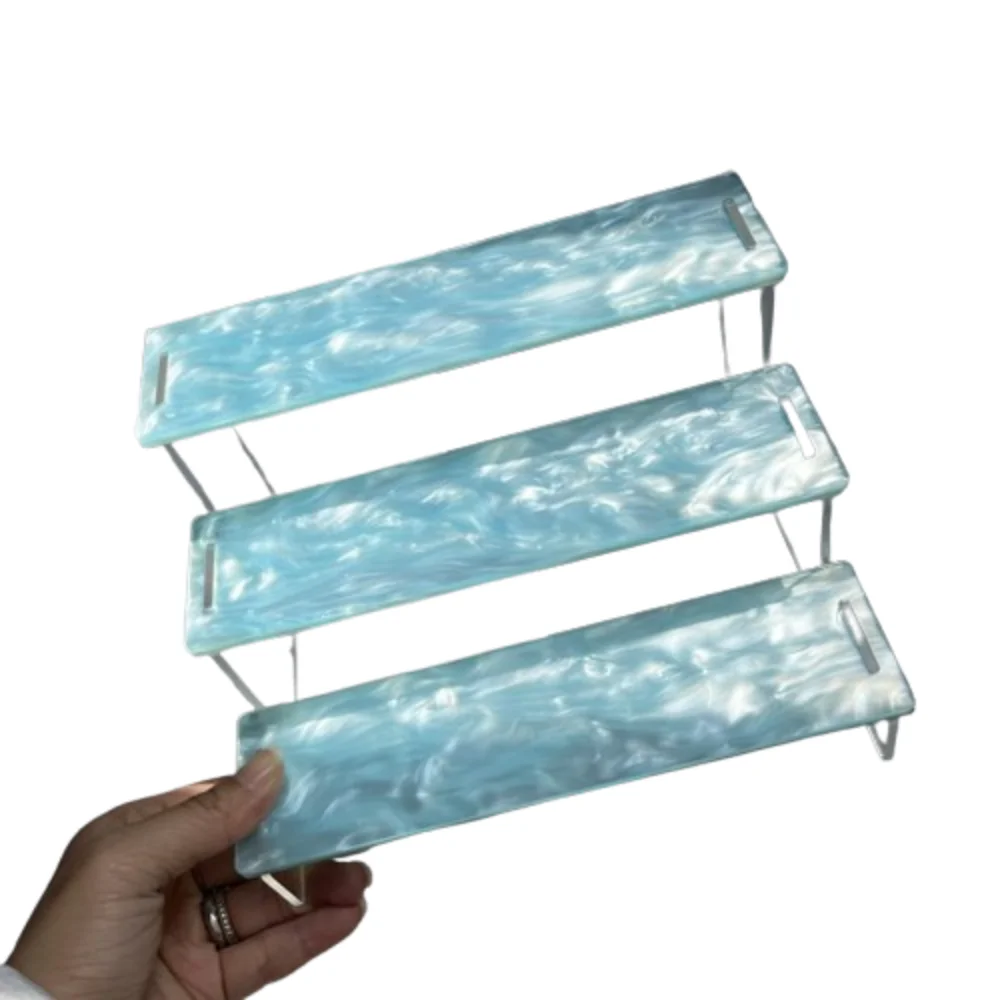 Mica Water Ripple Design Toys Model Storage Rack Dazzling Colorful Storage Display Rack DIY Detachable Cosmetic Storage Shelf