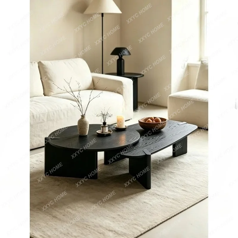 XX minimalist solid wood coffee table living room high-end special-shaped coffee table combination