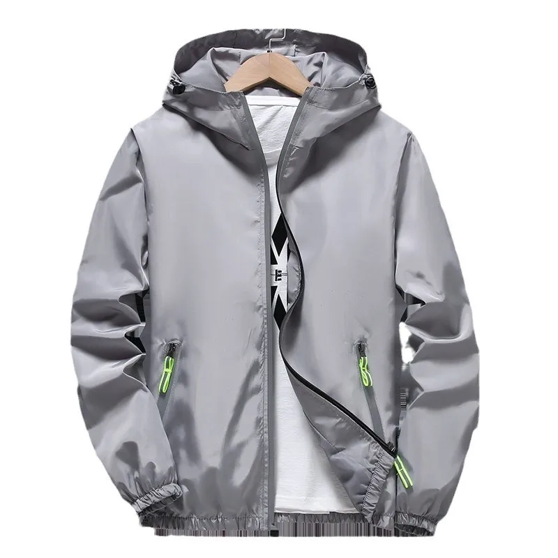 

New Size, Men's Night Reflective Jacket, Windproof Hooded Jacket, Hip-hop Dancer Zipper Jacket