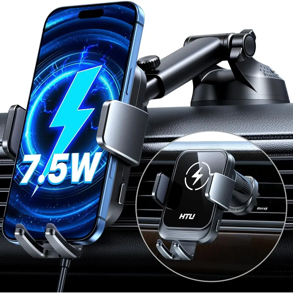 

Upgraded Smart Car Phone Holder Wireless Charging, 7.5W-15W Wireless Magsae, Excellent Strudin, One-Hd Auto Clamping, Compatible