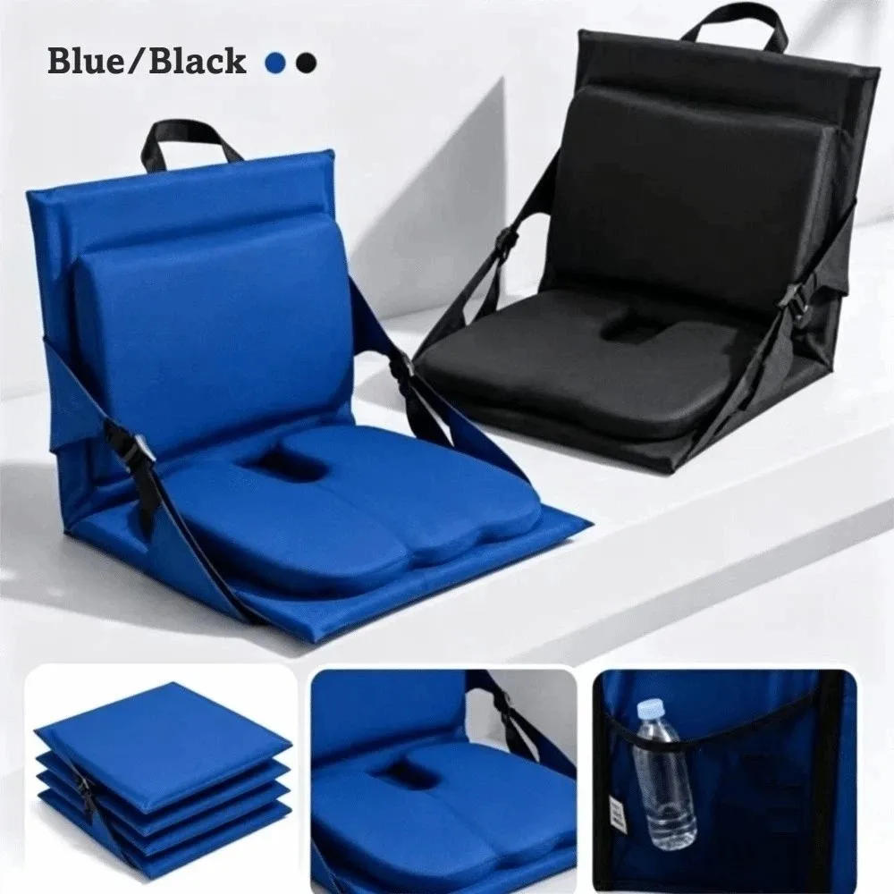 Portable Folding Cushion Thick Cotton Soft Sponge Outdoor Chair Cushion Adjustable With Backrest Camping Cushion Folding