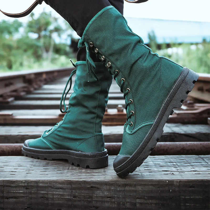 Mężczyźni Buty Outdoor Fashion Canvas High Top Shoes Męskie buty codzienne Buty za kostkę Czarne buty za kostkę Zapatos De Hombre