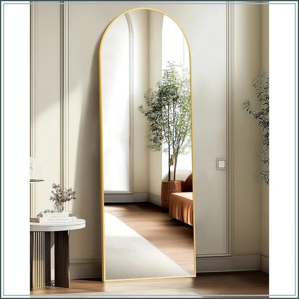 

Arched Full Length Mirror 56x15, Standing Body Mirror with Aluminum Frame for Bedroom, Living Room, Dressing Room