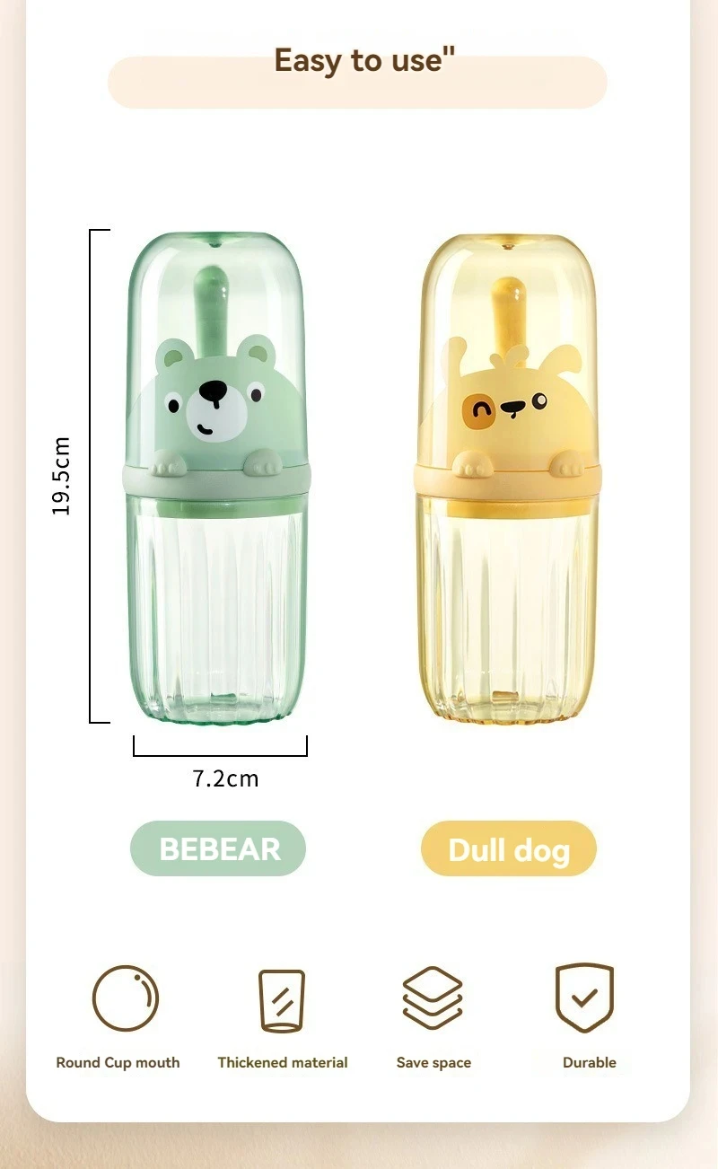 مجموعة العناية بالفم للأطفال أثناء التنقل - حامل فرشاة أسنان ممتع للسفر مع كوب قابل للطي وصندوق معجون #6