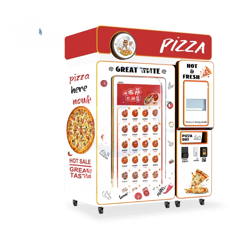 Kochen, Verkaufsautomat, Arbeitsförderband, Pizzaofen, Pizza-Kiosk-Maschine