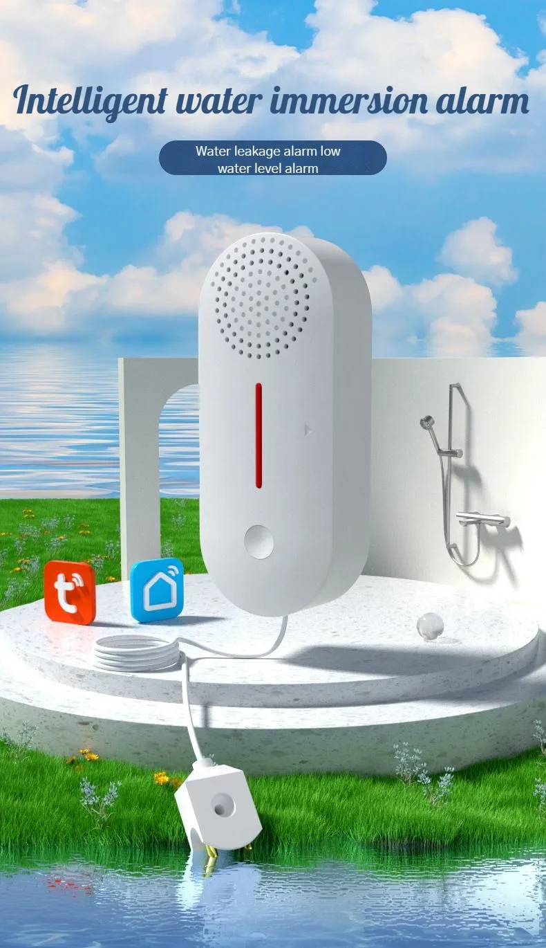 SW102 Acousto-optic Water Alarm Water Leakage Detector Low Water Level Detection Scene Alarm Tuya Wifi