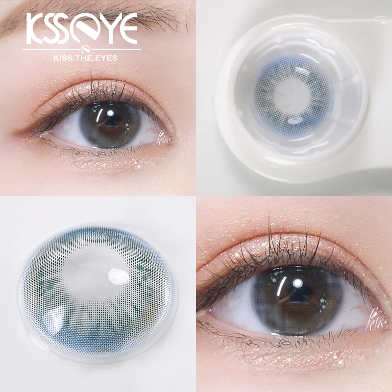 KSSEYE 2Pcs Eyes Contacts Lenses with Diopter Fashion Soft Myopia Colored Lenses for Eyes Makeup Diameter 14.2mm Fast Shipping