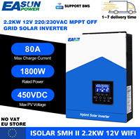 EASUN 2.2KW 12V Hybrid Solar Inverter 6.2KW 4.2KW 3.2KW 24V 48 230VAC Max PV 450V Build in 80A MPPT Off Grid Inverter With WIFI
