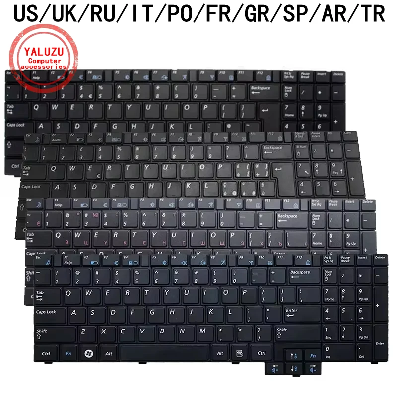 Klawiatura do laptopa US/UK/RU/IT/PO/FR/GR/SP/AR/TR do Samsung R517 R523 R525 R528 R530 R538 R540 R618 R620 R719 RV508 RV510 P580