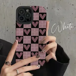 Square Purple Love Heart Silicone Case For Samsung Galaxy A54 A51 A50 A32 A31 A21S A22 A52 A53 A71 A72 A73 A12 A13 A14 A34 5G