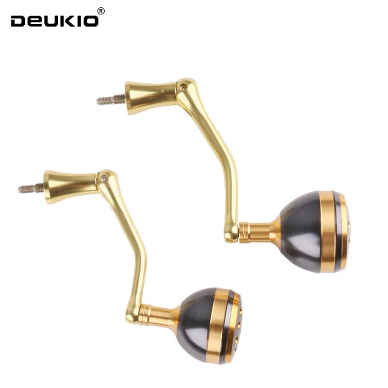 DEUKIO Rose Golden Fishing Reel Handle Replacement Aluminum Alloy Reel Handle Rocker Arm Fishing Tackle Grip for Wheel Accessory